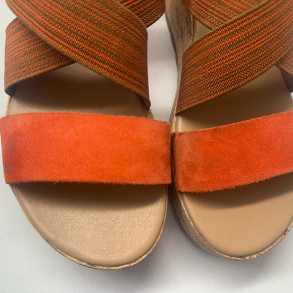 SOREL CAMERON Signal Red Platform Slingback Strap Wedge Sandals Size 7.5 . B4 - Picture 8 of 10